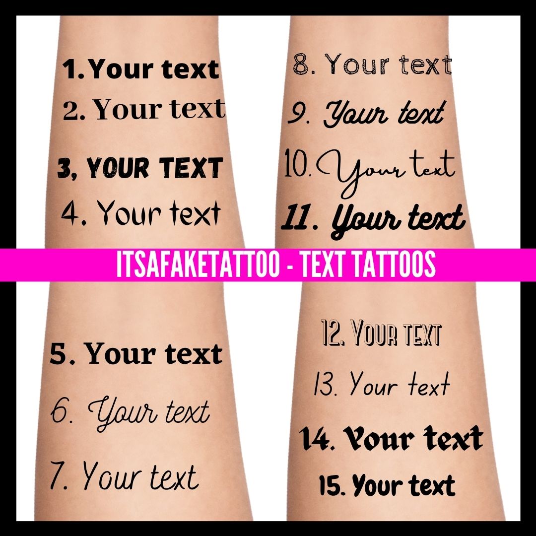 Personalised Text Tattoo